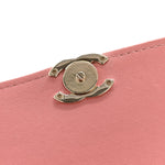 Lambskin Quilted Top Handle Flap Clutch With Chain Pink