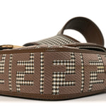 Wool Vitello King Houndstooth FF Embroidered Baguette Beige Moro