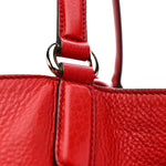Pebbled Calfskin Large Soho Shoulder Bag Red