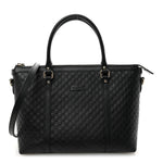 Soft Microguccissima Small Zippered Satchel Black