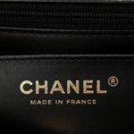 Lambskin Quilted Mini Top Handle Rectangular Flap Black
