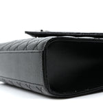 Grain De Poudre Textured Mixed Matelasse Triquilt Medium Monogram Satchel Black