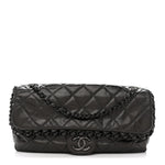 Calfskin Quilted Medium Chain Me Flap Grey