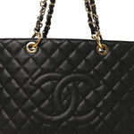 Caviar Quilted Grand Shopping Tote GST Black