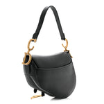 Grained Calfskin Saddle Bag Black