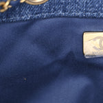 Washed Denim Quilted Medium Chanel 25 Handbag Blue