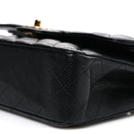 Caviar Quilted Small Double Flap Black