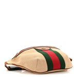 Vintage Canvas Web Belt Bag Sand Cuir