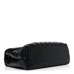 Calfskin Y Quilted Monogram Monochrome Small Loulou Chain Satchel Black