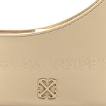 Calfskin 3D Glam Inside Jitney Shoulder Bag Beige