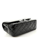 Patent Calfskin Quilted Mini Rectangular Flap So Black