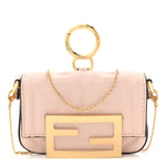Nappa Matisse FF Embossed Nano Maxi Buckle Baguette Charm Rosa Quarzo