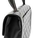 Calfskin Quilted Wild Stitch Large Top Handle Flap Black