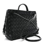 Nappa Intrecciato Small Andiamo Shoulder Bag Black