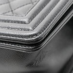 Caviar Quilted Small Boy Flap Black