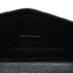 Grain De Poudre Matelasse Chevron Monogram Envelope Clutch Black