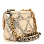 Metallic Calfskin Crochet Medium Chanel 19 Flap Gold