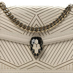 Nappa Serpenti Forever Chain Diamond Blast Shoulder Bag Ivory Gold