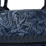 Canvas Embroidered Medium Dioriviera Toile De Jouy Book Tote Blue Black