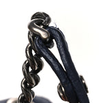 Calfskin Stitch CC Small Flap Navy Blue