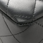 Lambskin Quilted Mini Rectangular Flap Black White