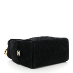 Suede Quilted Small Chanel 25 Handbag Black