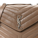 Calfskin Y Quilted Monogram Medium Loulou Chain Satchel Desert Storm