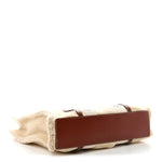Shearling Calfskin Large Woody Ribbon Tote Mild Beige