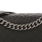 Caviar Quilted Medium Boy Flap Dark Grey