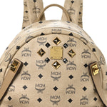 Visetos Studded Medium Dual Stark Backpack Beige