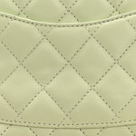 Lambskin Quilted Mini Pearl Crush Flap Light Green