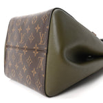 Calfskin Monogram Fold Tote Black Khaki Cream