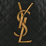 Lambskin Quilted Maxi Icare Shopping Tote Black