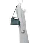 Calfskin Small Puzzle Edge Bag Bottle Green