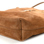 Suede Pochon Shoulder Bag Caramel Cognac