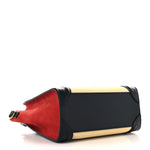 Drummed Calfskin Nubuck Nano Tri-Color Luggage Ruby