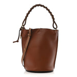 Calfskin Gate Bucket Bag Brown