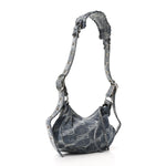 Bleached Denim BB Monogram Le Cagole Shoulder Bag XS Blue