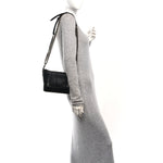 Snakeskin Patent Calfskin Small Gabrielle Hobo Black