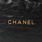 Shiny Calfskin Quilted Small Chanel 22 Black