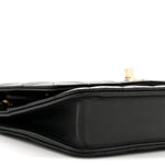 Lambskin Quilted Trendy CC Wallet On Chain WOC Black