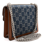 New Denim GG Monogram Dollar Calfskin Enamel Mini Dionysus Shoulder Bag Blue Tea Cuir Epilog Electric Blue