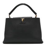 Taurillon Capucines MM Black Fuchsia