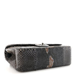 Metallic Snakeskin Jumbo Double Flap Blue