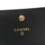 Caviar Quilted Boy Card Holder On Chain Black