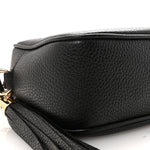 Pebbled Calfskin Small Soho Disco Bag Black