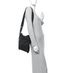 Nylon Monogram Medium Flat Messenger Bag Black