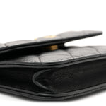 Lambskin Quilted Pearl Crush Flap With Chain Black