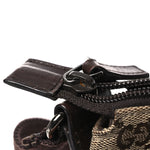 Monogram Calfskin Perforated Medium Flat Messenger Bag Dark Brown