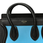 Smooth Calfskin Nano Tri-Color Luggage Turquoise